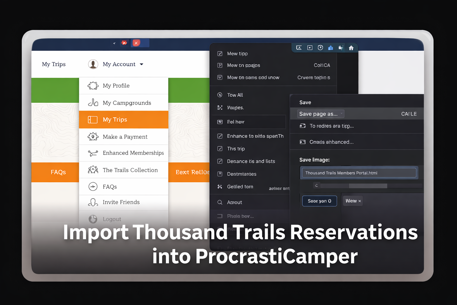 How to Export Your Thousand Trails Reservations and Import Them into ProcrastiCamper