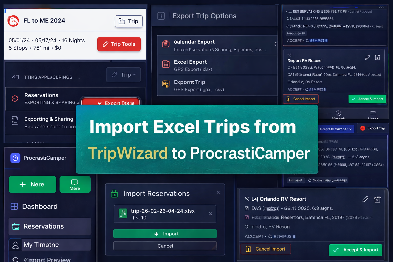 Export from TripWizard and Import into ProcrastiCamper
